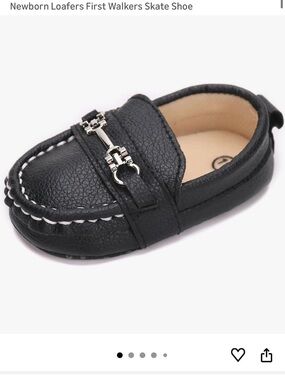 Kids Black Loafers Slip-On Dress Shoes
